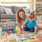 SWIMDOG Montessori Arithmetic Math Toy Set, Toddler Wooden Montessori Toys for 2 3 4 5 6 Years Old, Number Cognitive Clip Bead Matching Game, Boy Girl