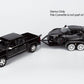 Motormax 2018 Chevy Silverado 1500 LTZ Crew Cab Pickup Truck with a Car Hauler, Truck & Tow Trailer Combo, 1/27 Scale Diecast Model, Black, All Star