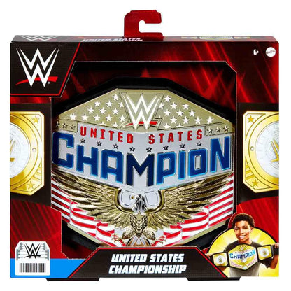 Mattel WWE United States US Championship Role Play Kids Title Belt, Authentic Styling with Adjustable Belt Ages 6 Years Old & Up, Youth, Black