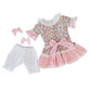 THE QUEEN'S TREASURES 18 Inch Doll Clothes, Little House on The Prairie Pink Floral Dress with Hair Bows, and Pantaloons, Compatible for Use