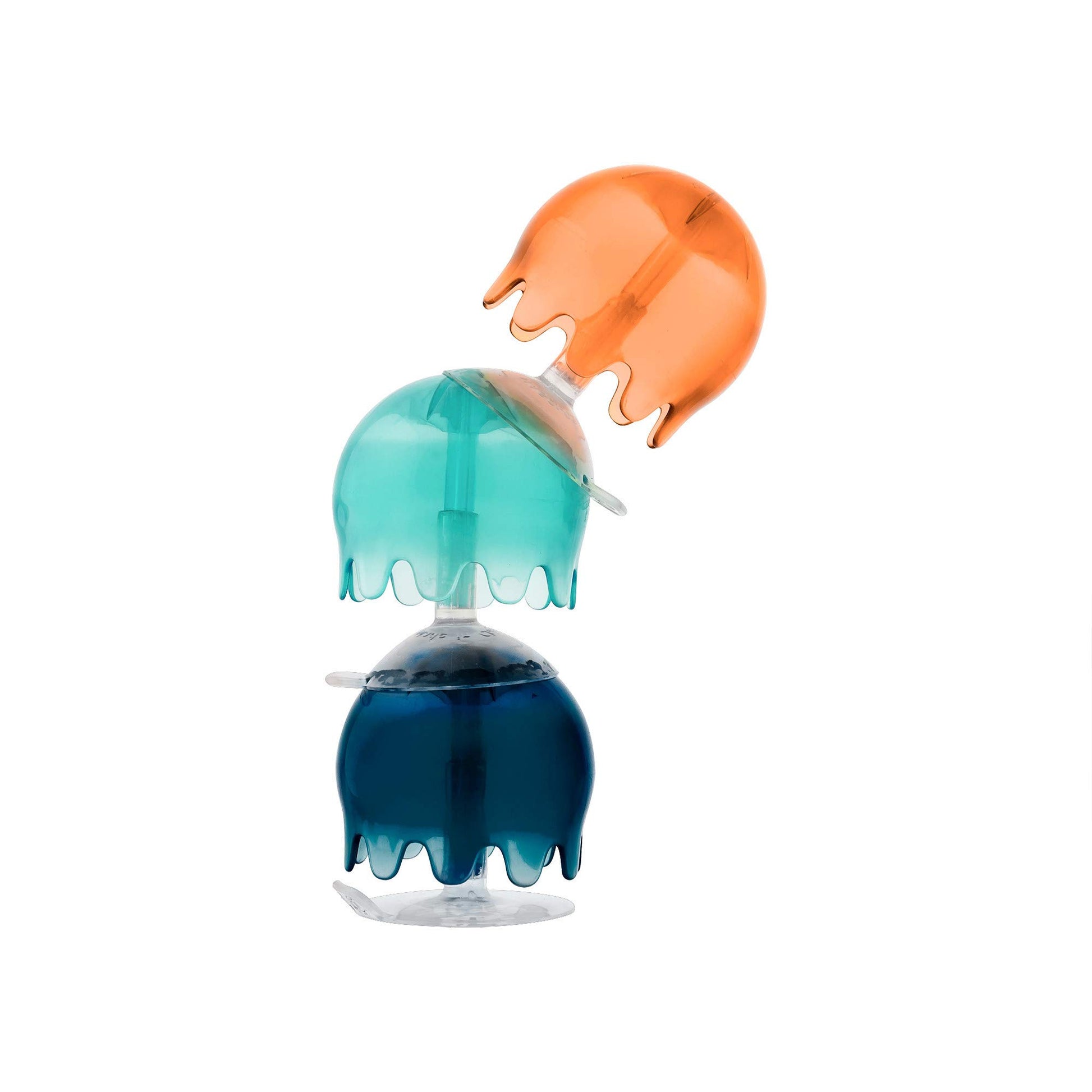 Boon Jellies Suction Cup Bath Toys - Bathtub Baby Sensory Toys - Jellyfish Suction Toys for Bath Time - Navy/Coral - Baby and Toddler Bath Toys - 9