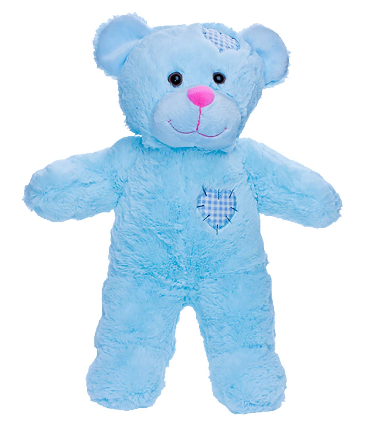 Stuffems Toy Shop Make Your Own Stuffed Animal 16" "Baby Blue Patch Bear - No Sew - Kit with Cute Backpack!