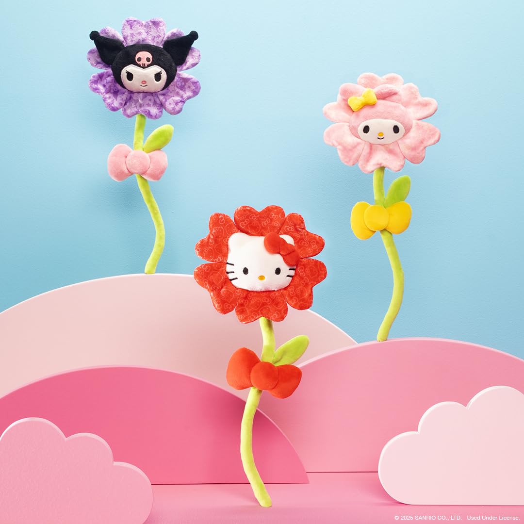 Hello Kitty and Friends 14-inch Kuromi Purple Plush Special Occasion Flower with a Bendable Stem - Giftable Packaging - Officially Licensed - Ages 6+
