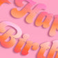 xo, Fetti Happy Birthday Pink + Orange Banner | Birthday Party Decorations, Kids Party, Backdrop, Sign, Garland, Summer, Pool, Tropical Vibes