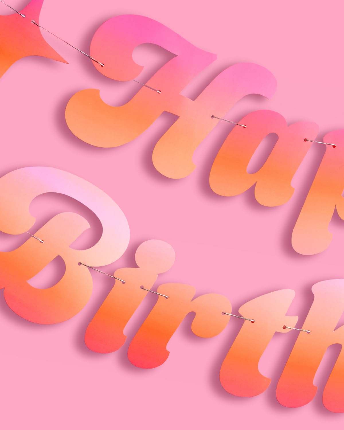 xo, Fetti Happy Birthday Pink + Orange Banner | Birthday Party Decorations, Kids Party, Backdrop, Sign, Garland, Summer, Pool, Tropical Vibes