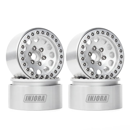 INJORA RC Rims 4pcs 1.9 Inch Beadlock RC Wheel Rim Set Wheel Hub for 1:10 RC Crawler Axial SCX10 SCX10 II 90046 SCX10 III AXI03007 TRX4 D90 12mm Hex