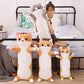 Jensquaify Cat Plush Hugging Pillow, Cat Stuffed Animals Soft Kitten Plush Long Body Pillow Toy Gifts for Kids (Gray, 27.55 inch)