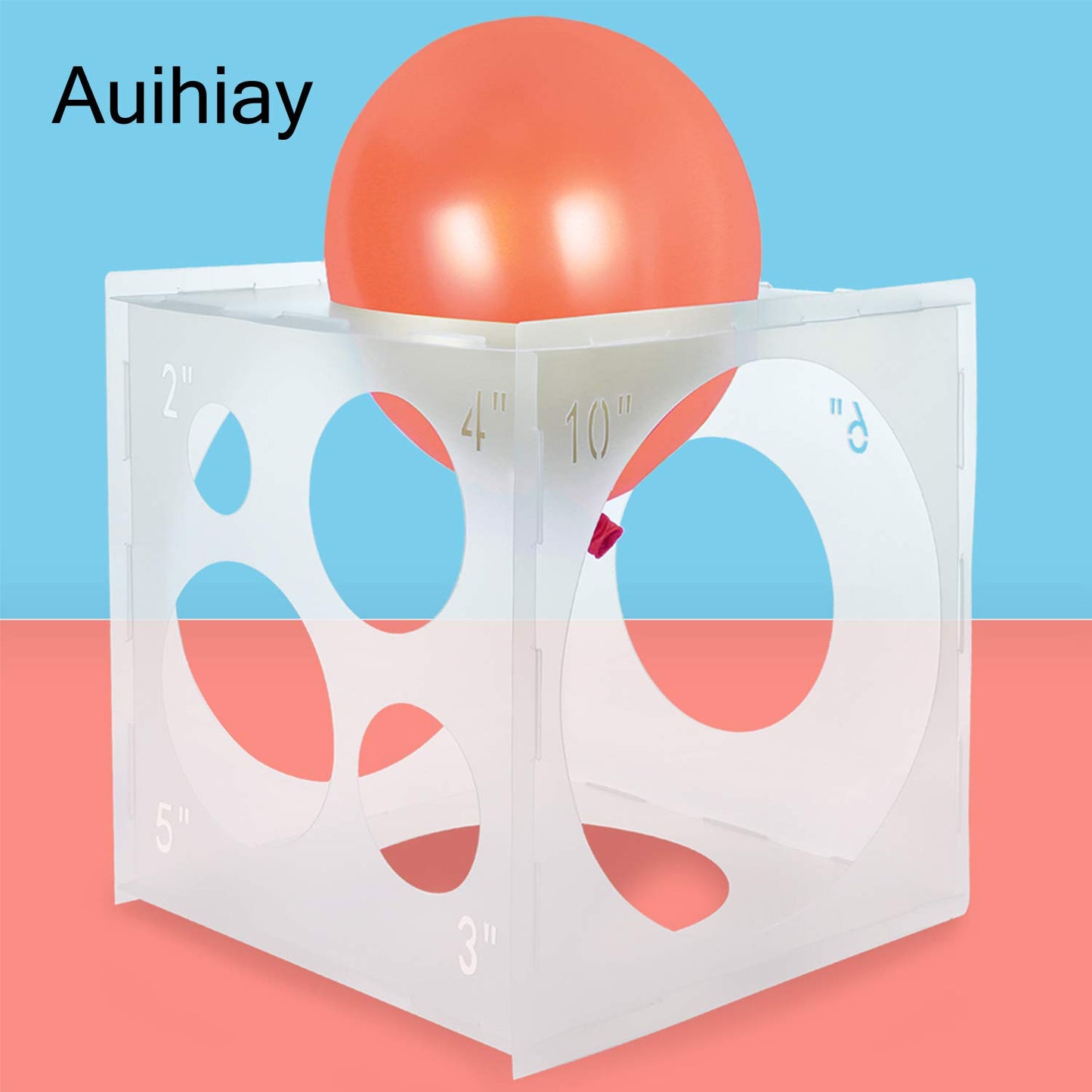 Auihiay 2-10 Inch Collapsible Plastic Balloon Sizer Box Cube, Balloon Sizer