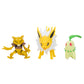 Pokémon PKW2349 Battle Figure Set - Endive, Abra, Blitza, Official Movable Figures, 5 cm Endive and Abra, 7.5 cm Blitza