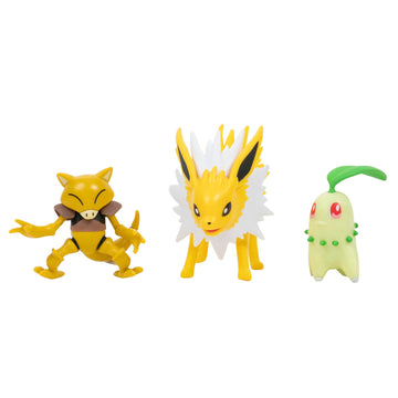 Pokémon PKW2349 Battle Figure Set - Endive, Abra, Blitza, Official Movable Figures, 5 cm Endive and Abra, 7.5 cm Blitza