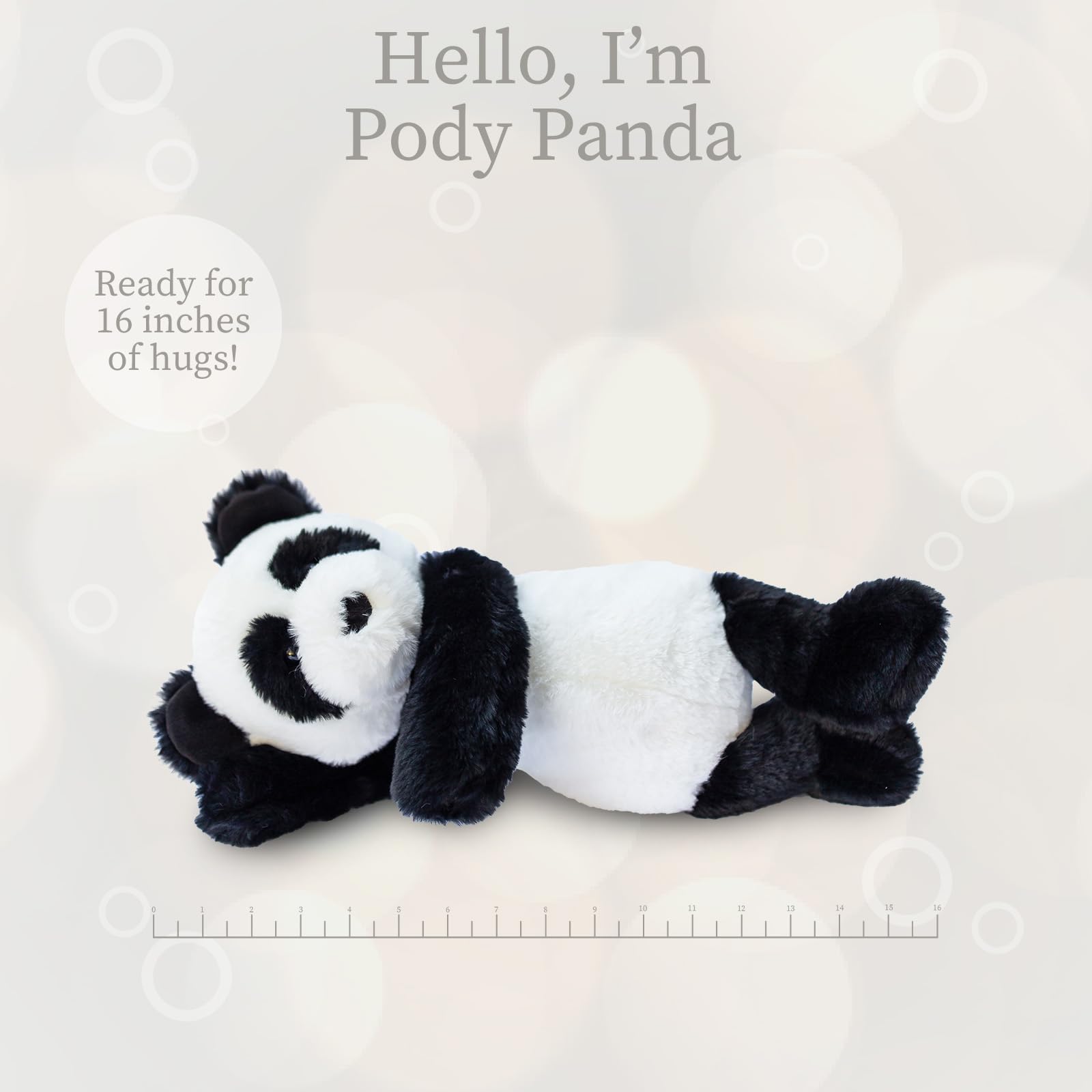 World's Softest Plush Stuffed Animal for Baby, Toddler, Kids, Adults - Adorable Toy Made from Kid-Friendly, Quality Materials - Lushee Pody Panda, 16"