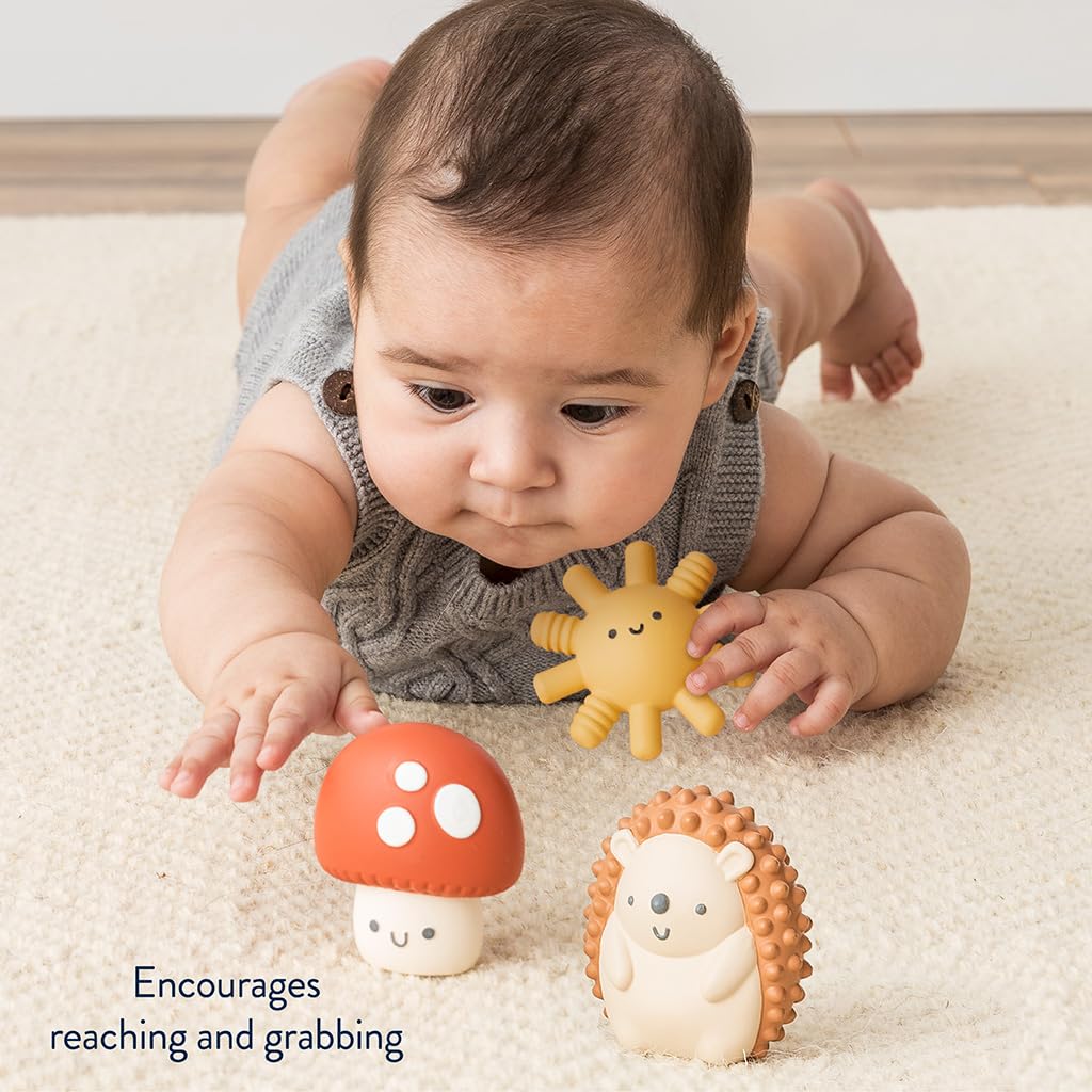 Itzy Ritzy Sensory Blocks Set - Baby Building Blocks 10-Piece Set - Features Soft & Textured Characters - Sensory Toy for Babies & Toddlers Aged 0
