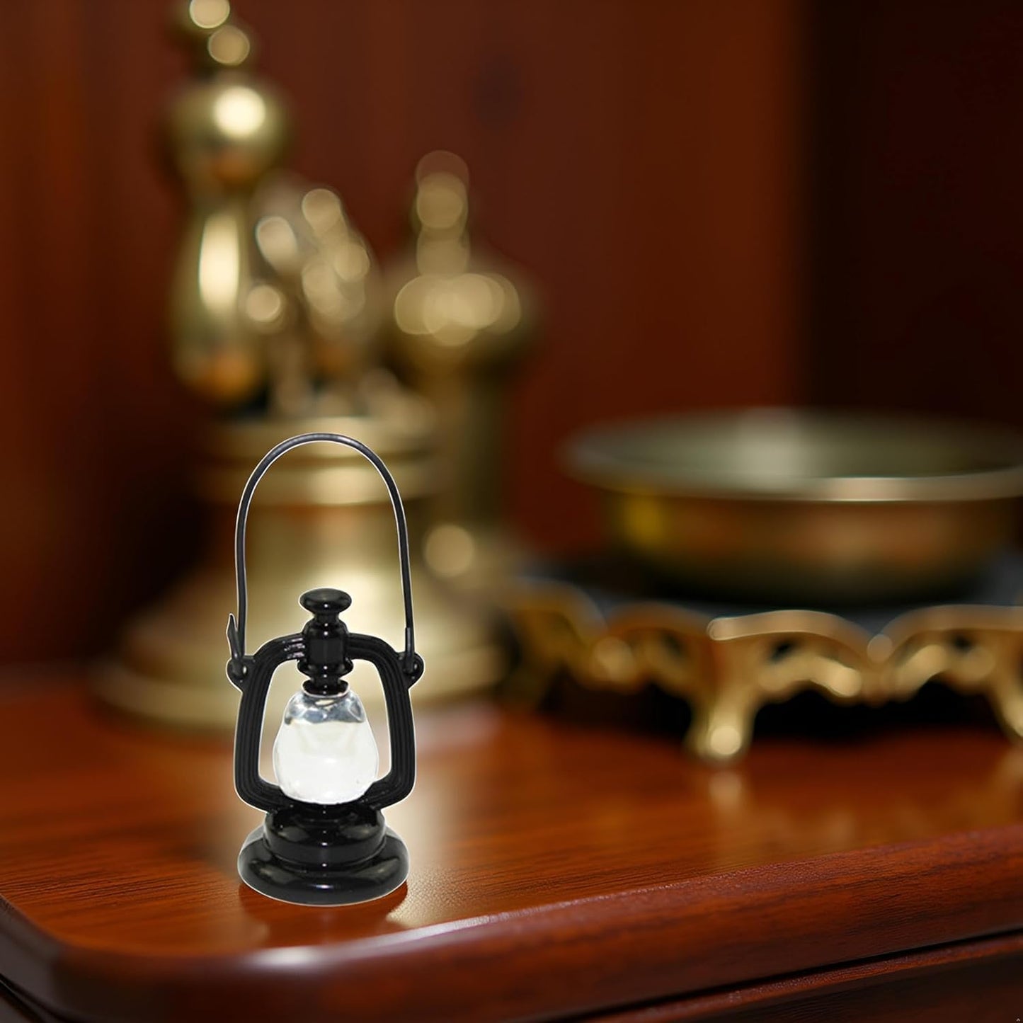 Black Accessories, Miniature Oil Lamp Furnishings, Miniature Lantern Miniature Retro Oil Lantern Kerosene Lamp Play Scene Ornaments Decor Furniture