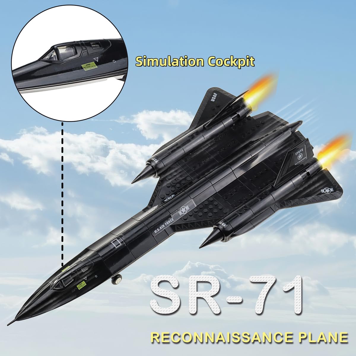 Gonli SR-71 Military Reconnaissance Plane Building Toys 183Pcs Jets Model