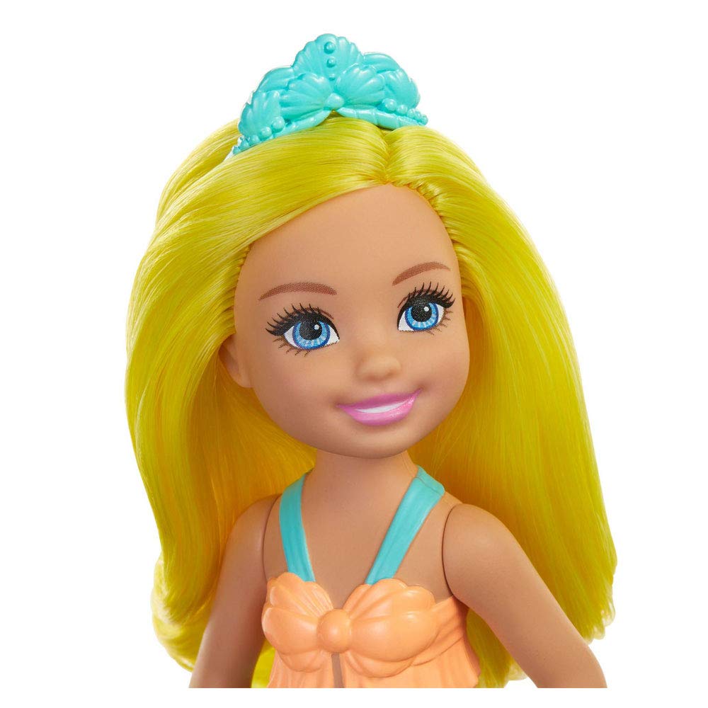 Barbie Dreamtopia Chelsea Mermaid Doll, 6.5-inch with Yellow Hair and Tail
