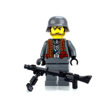 Battle Brick 1.6 Inches Tall Collectible German WW2 Soldier MG34 Custom Minifigure | Genuine Military Minifig | Printed in The USA | World WAR 2 |