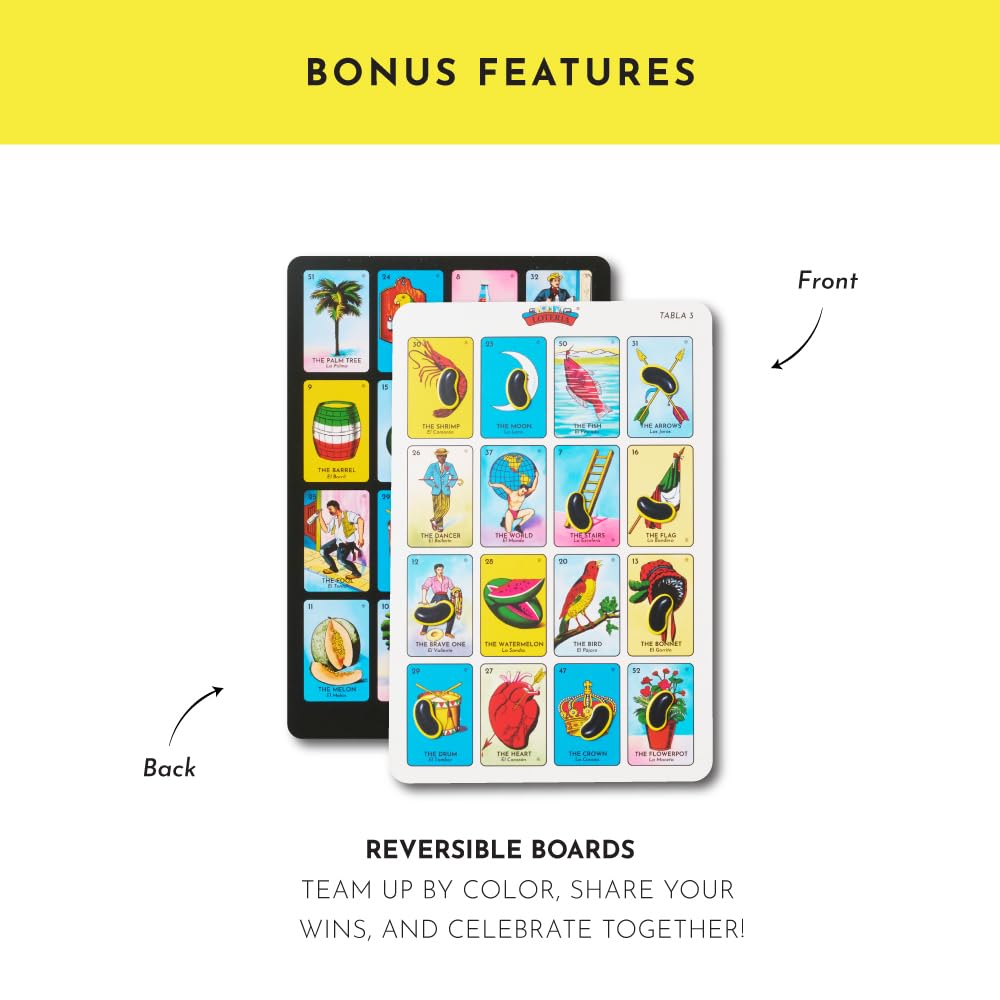 Loteria Bilingual Game - Classic Mexican Bingo with English & Spanish Riddles, Remastered Art & Reversible Boards, Educational Family Game for Kids