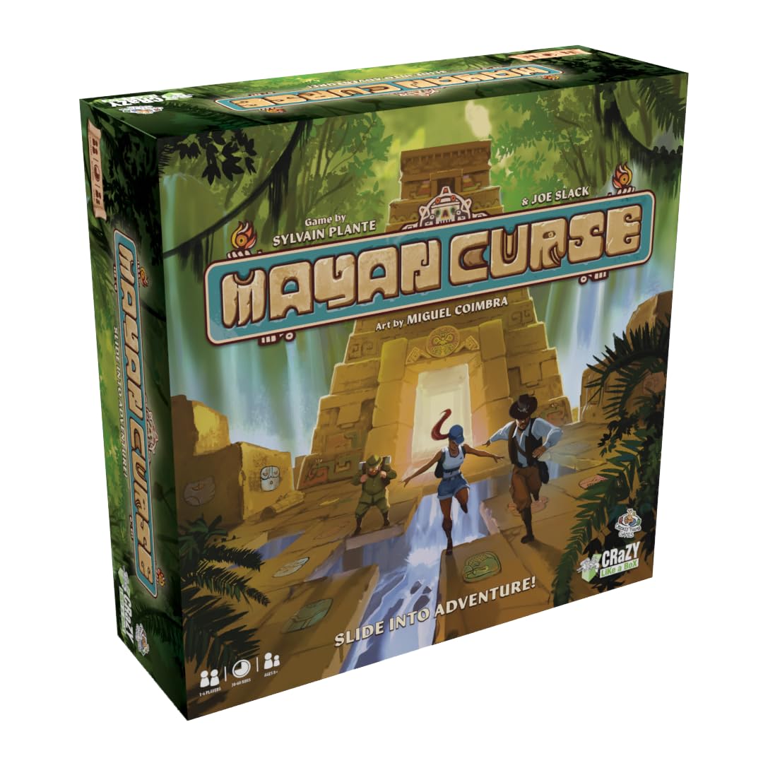 Crazy Like a Box Mayan Curse - Thrilling Puzzly Board Games for Adults & Kids, Strategic Family Games for Game Night, Party Game with Fantasy