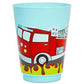 BLUE PANDA Plastic Fire Truck Cups for Kids - 16 Oz, Blue, Pack of 16 - Party Favor Cups for Fire Truck Theme, Reusable & Recyclable