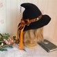 Cntqiang Lolita Halloween Witch Hat with Big Bowknot for Women Foldable Pointed Cap Costum for Christmas Cosplay Party(Orange)
