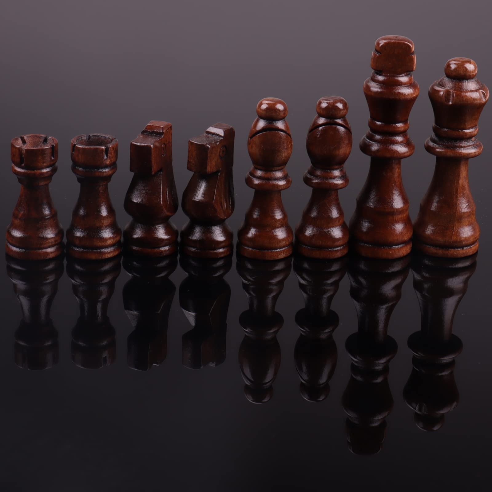 ziphia Wooden Chess Pieces Only, 32 Pieses Standard Tournamen Staunton Wood Chessmen - 3.05 Inch King / Storage Bag / Gift Package Replacement