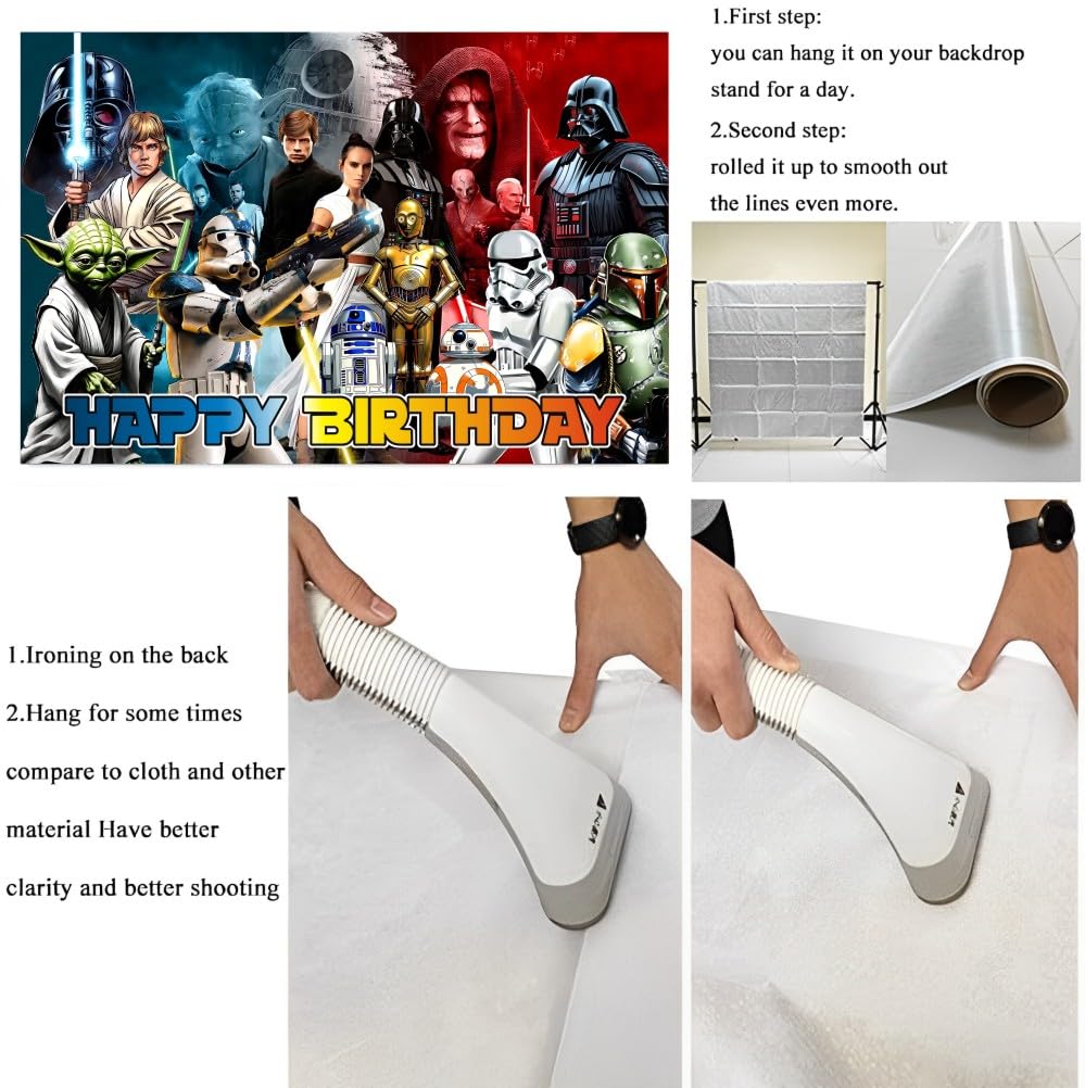 Wall Decor Backdrop for Star of Wars Themed Birthday Decorations, Star of Wars Themed Banner for Kids Birthday Party Supplies (5x3ft)