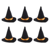 6pcs Mini Felt Witch Hats Handmade Wine Bottle Decor for Halloween Party Favors DIY Hair Accessories Crafts