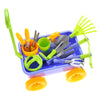 PowerTRC Garden Wagon & Tools Toy Set 15 Pcs Kids Gardening Tools & Wagon Toy Set - Outdoor Toddler Toys Kids Gardening Set - Beach, Sand, Garden Toys