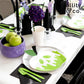 Jollity & Co Poison Apple Halloween Dessert Plates - Bright Green Paper Plates with White Foil - Pack of 8 Party Plates - Birthday Plates for Fall