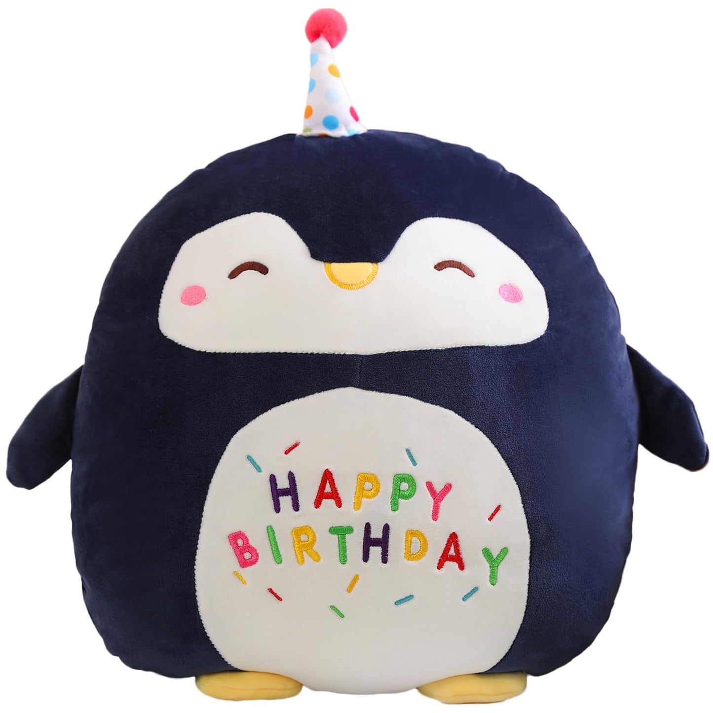 Litence Cute Penguin Plush Stuffed Animal Soft Happy Birthday Plushies Pillow Toy Gifts for Boys and Girls Home Decor