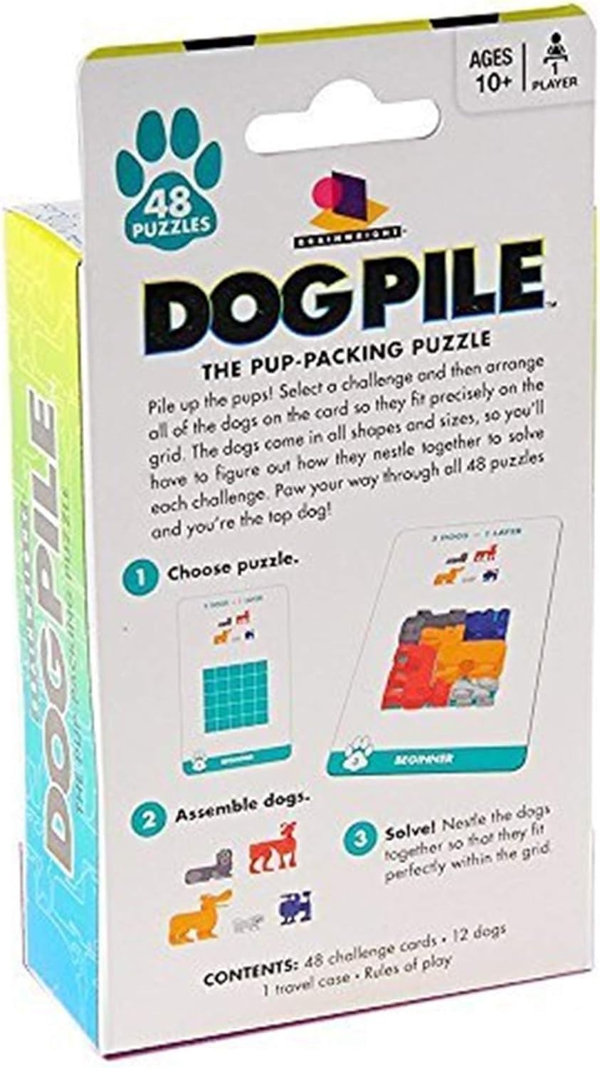 Brainwright Dog Pile The Pup Packing Puzzle Game Multi-colored, 5"