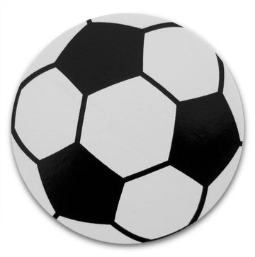 Novel Merk Soccer Sports Ball Vinyl Stickers - 2” Round Individual Decals for Laptop, Water Bottle, Phone, Party Favors, & Decor - Adheres to Clean