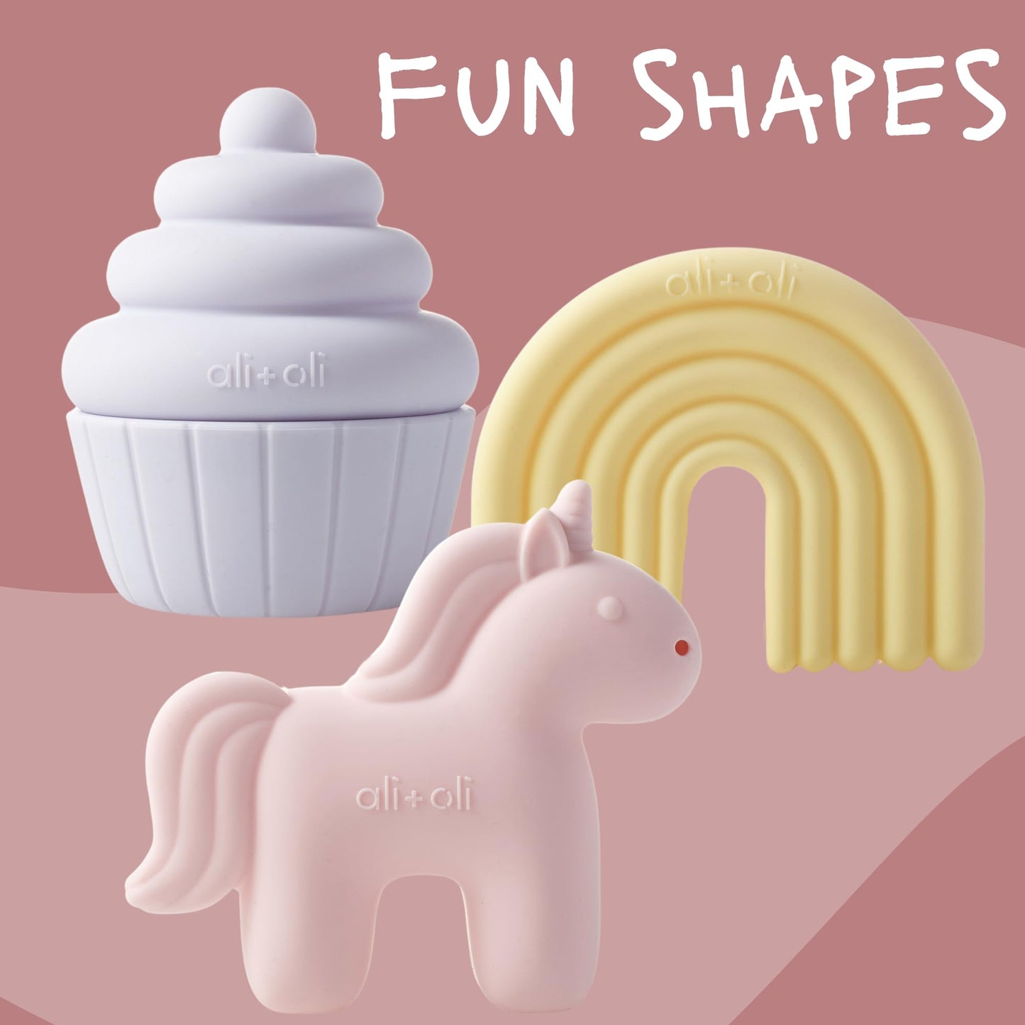 Ali+Oli Squirt Silicone Bath Toys (3pc) Unicorn Set | BPA-Free Food-Grade Silicone, Easy to Clean, Dishwasher Safe for Toddlers, Phthalate-Free