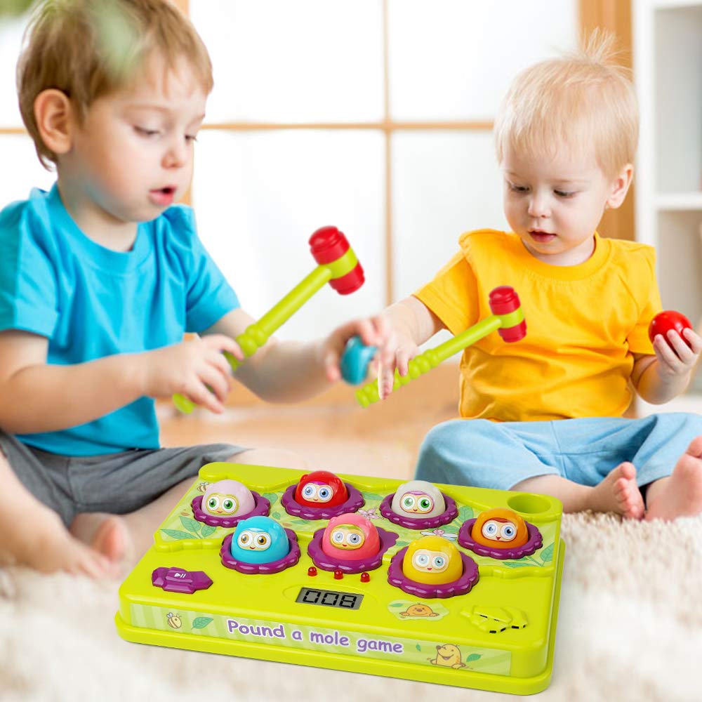 BAODLON Interactive Pound a Mole Game, Toddler Toys, Light-Up Musical Pounding Toy, Early Developmental Toy, Fun Gift for Age 3, 4, 5 Years Old Kids