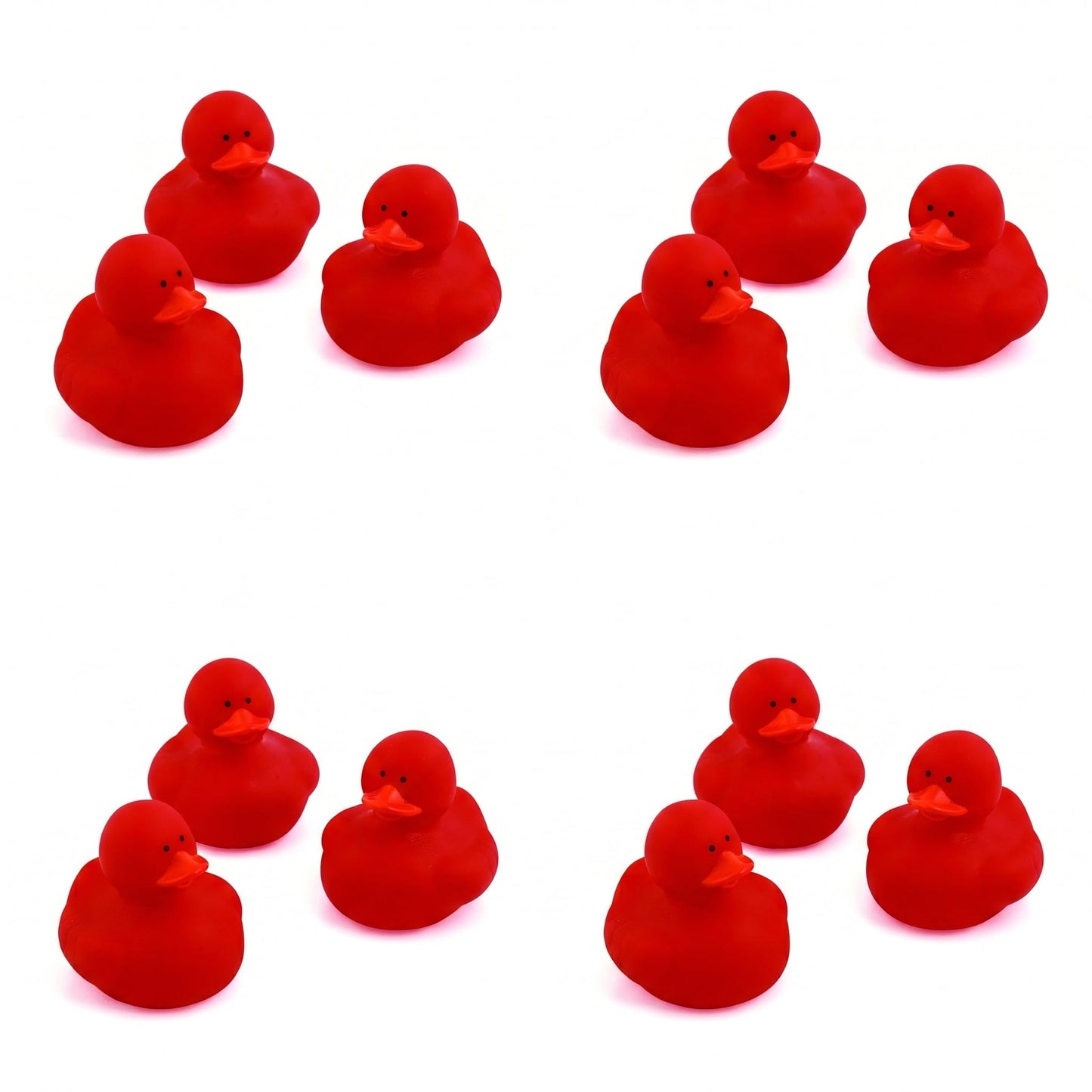 Fun Express Rubber 2" Solid Color Duckies - 12 Ducks (Red)