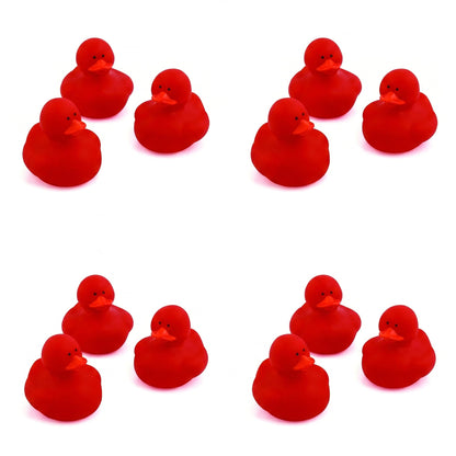 Fun Express Rubber 2" Solid Color Duckies - 12 Ducks (Red)