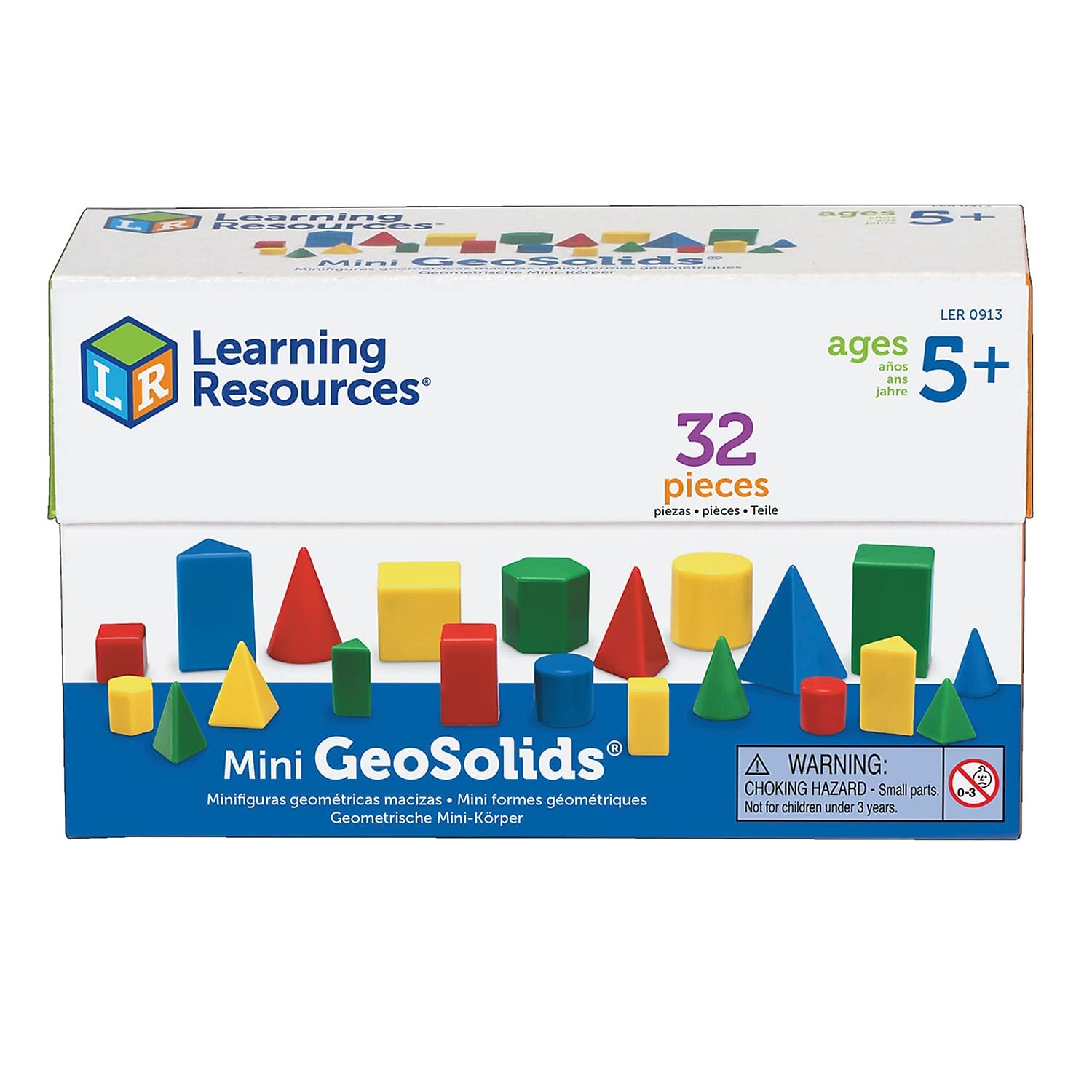 Learning Resources Mini GeoSolids - Geometry Shapes, Pattern Blocks, Homeschool, 3d School Figures for Teaching, Math Manipulatives Essentials
