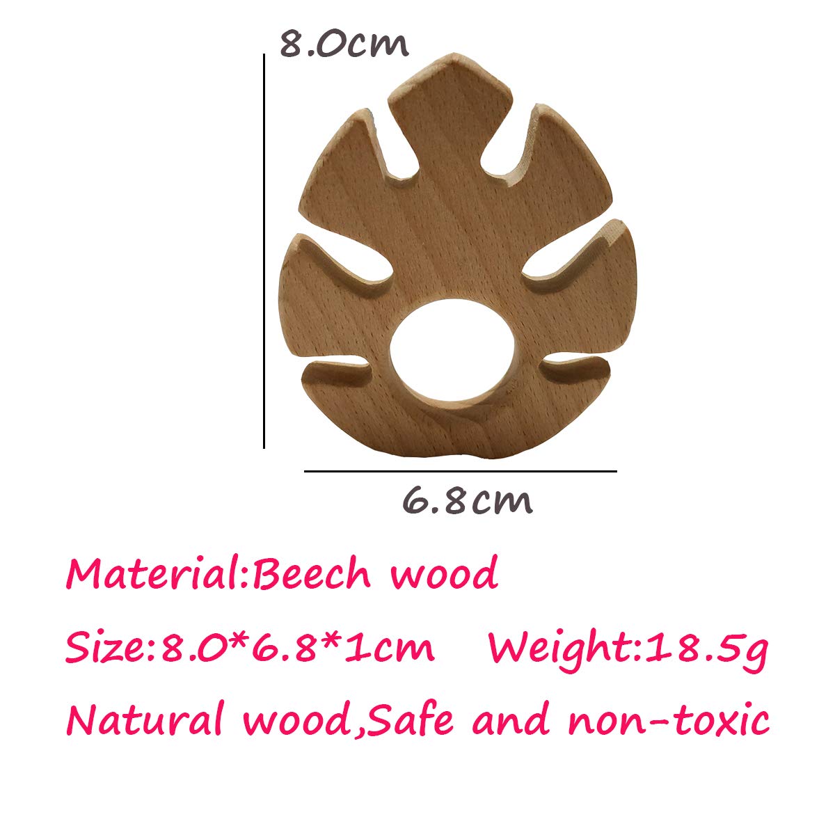 2pcs Natural Wooden Leaf Montessori Toys Pendant Beech Wood Animal Shape Children Toy Show Gift Play Gym for Handmade Home Decoration Craft (Banana