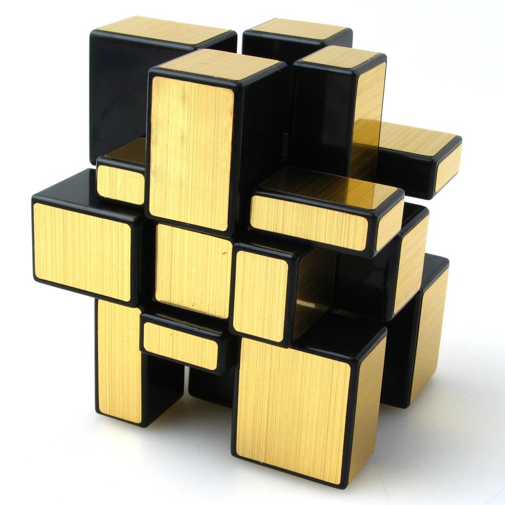 Mirror Speed Cube 3x3 Magic Cube Puzzle Brain Teaser Game Gold