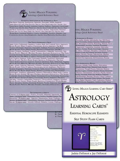 Astrology Learning Cards & Quick Reference Sheet Combination Bundle