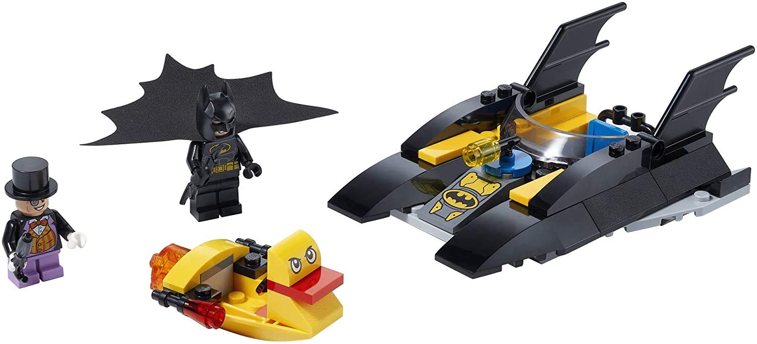 LEGO DC Batboat The Penguin Pursuit! 76158 Top Batman Building Toy for Kids, with Super-Hero Minifigures, 2 Boats, a Batarang and an Umbrella, Great