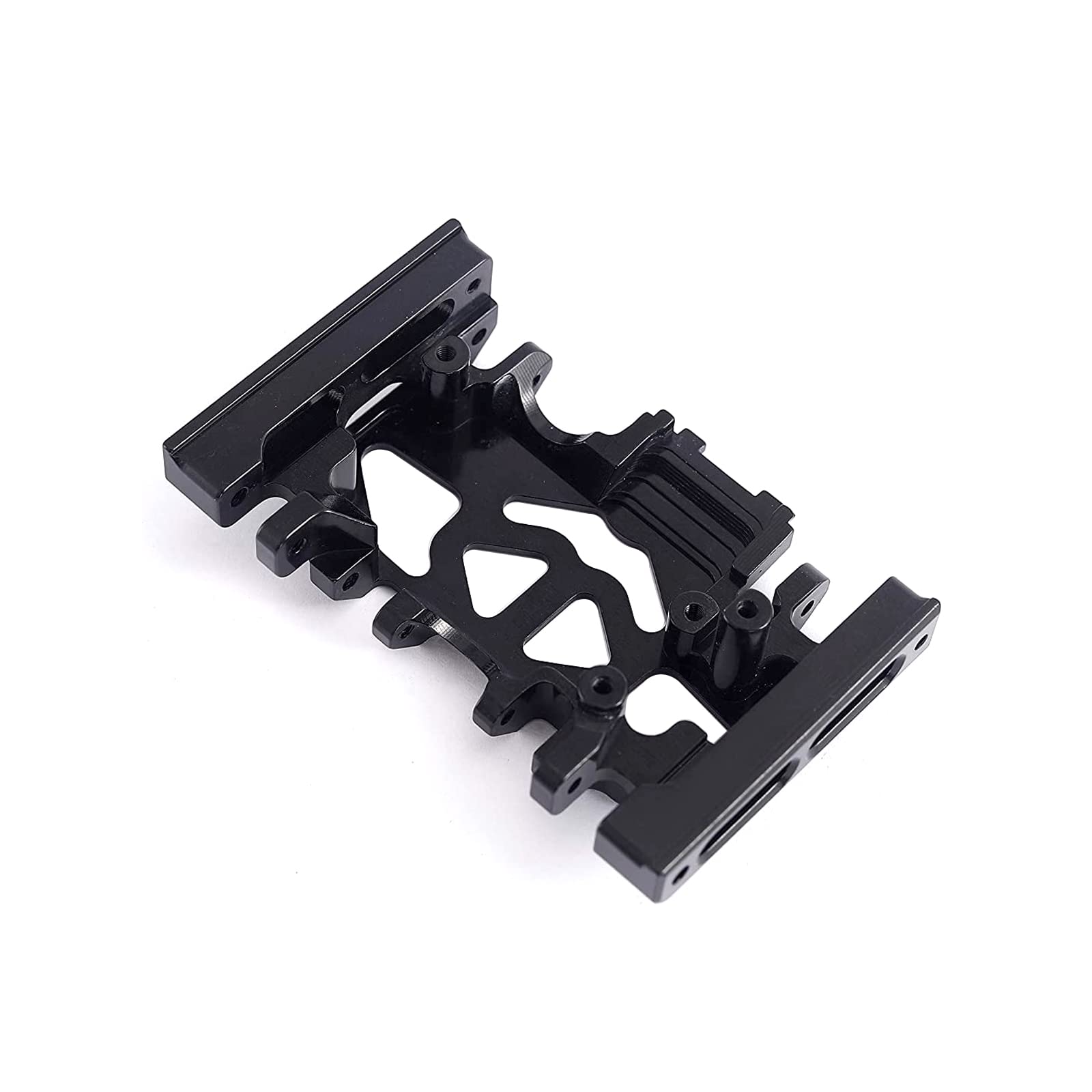 Aluminum Alloy Transmission Case Chassis Protector for 1/10 Traxxas TRX-4 RC Crawler Car, Cobweb Structural Hollowing Dissipate Heat (Black)