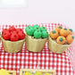 Green Dollhouse Decoration Accessories, 1:12 Dollhouse Miniature Scene Model Fresh Fruit Basket (25 x 30 mm)