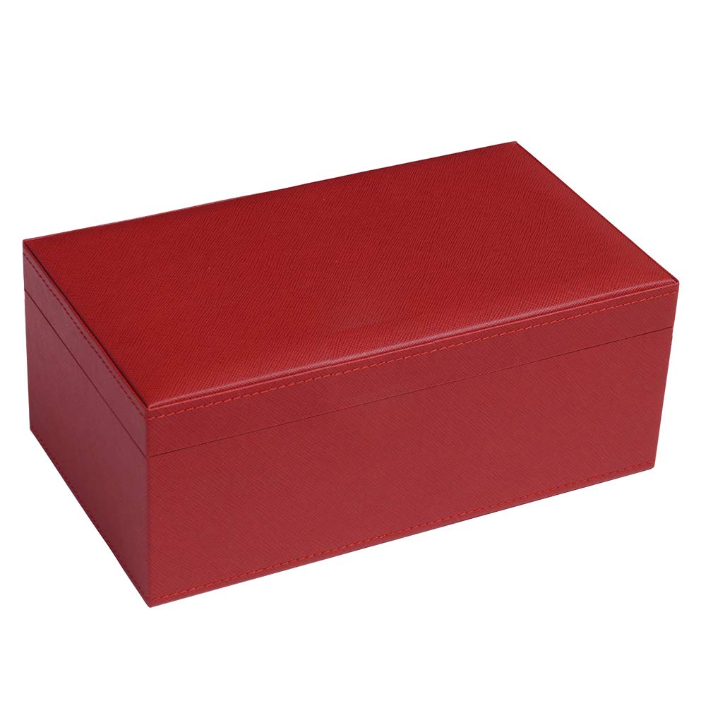 Silverman & Co. Double 9 Large White Domino Set - Red Case