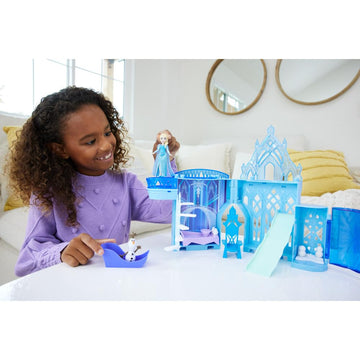 Mattel Disney Princess Toys, Storytime Stackers Elsa Ice Palace, Stackable Castle Doll House with Small Doll & 8 Pieces, Inspired by The Disney Frozen