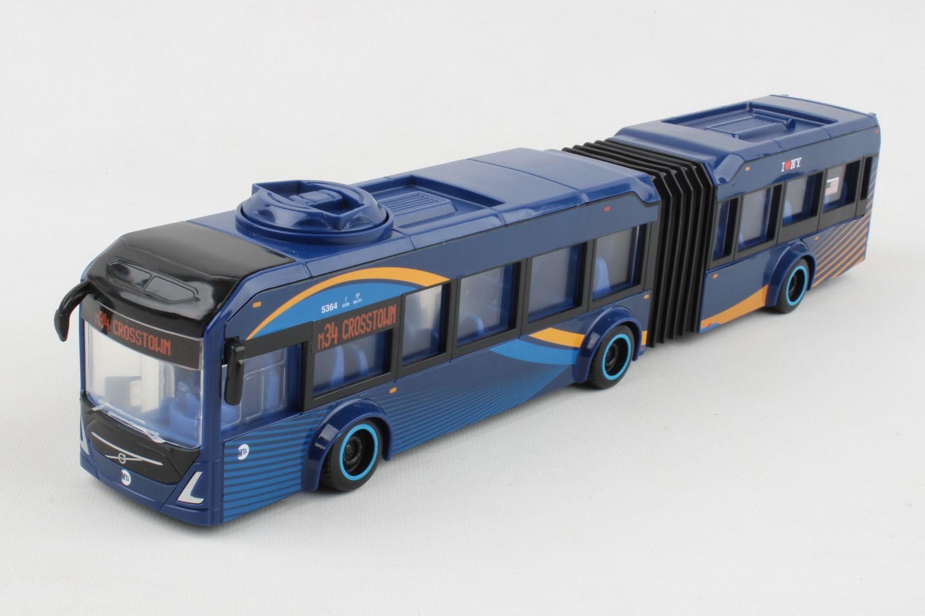 Volvo MTA NYC Articualted Bus, New York City 1/43 Scale New in The Box by Daron World Wide.