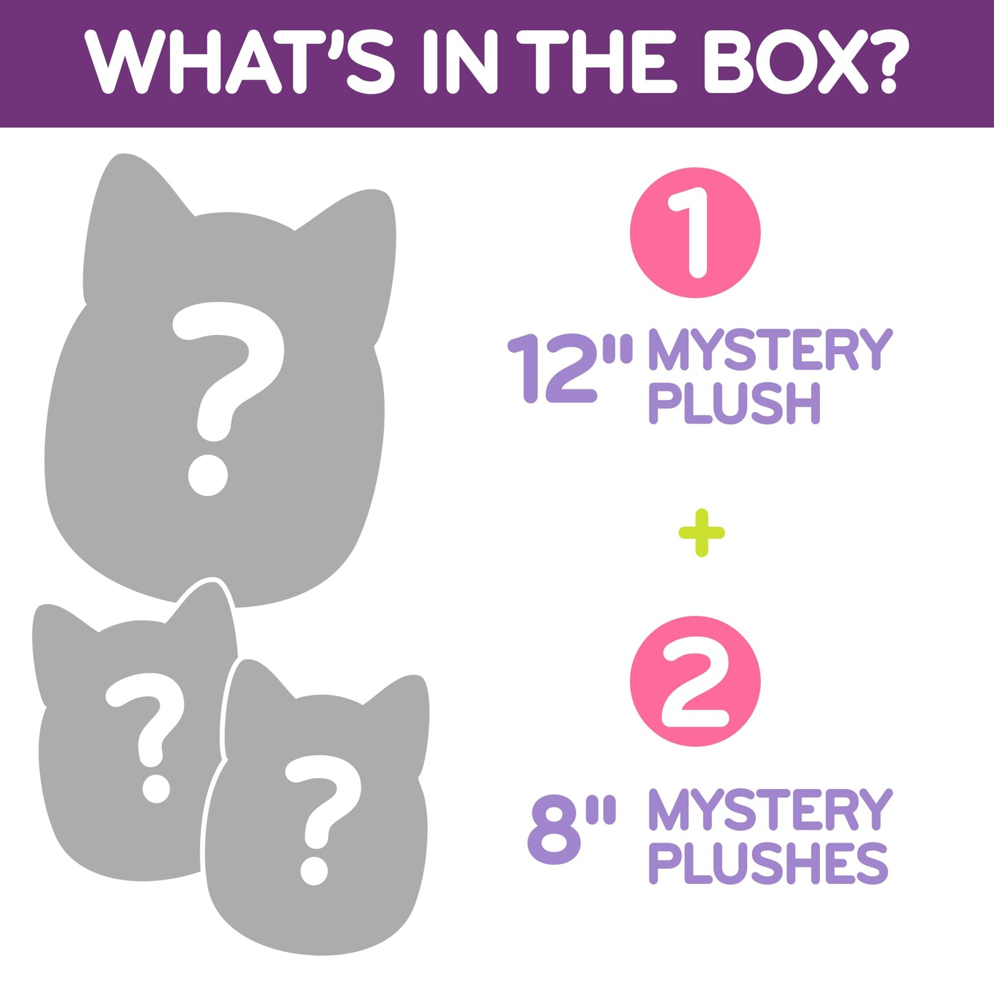Squishmallows Mystery Squad Box - 3-Pack Plush Set (1 Jumbo 12” + 2 Medium 8”) Official Jazwares Collectible Stuffed Animals - Surprise Mystery Gift