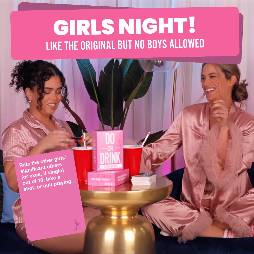 Do or Drink Girls Night - Bachelorette Party and Drinking Games with 250 Cards - Hilarious Challenges for Girls Weekend, 21st Birthdays, Bridal