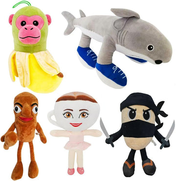 LINJABASZKZ Tralalero SahurPlush - 12" Animal Soft Pillow Toy - Funny Tung Tung Meme-Inspired Collectible for Fans 5pcs (Green)