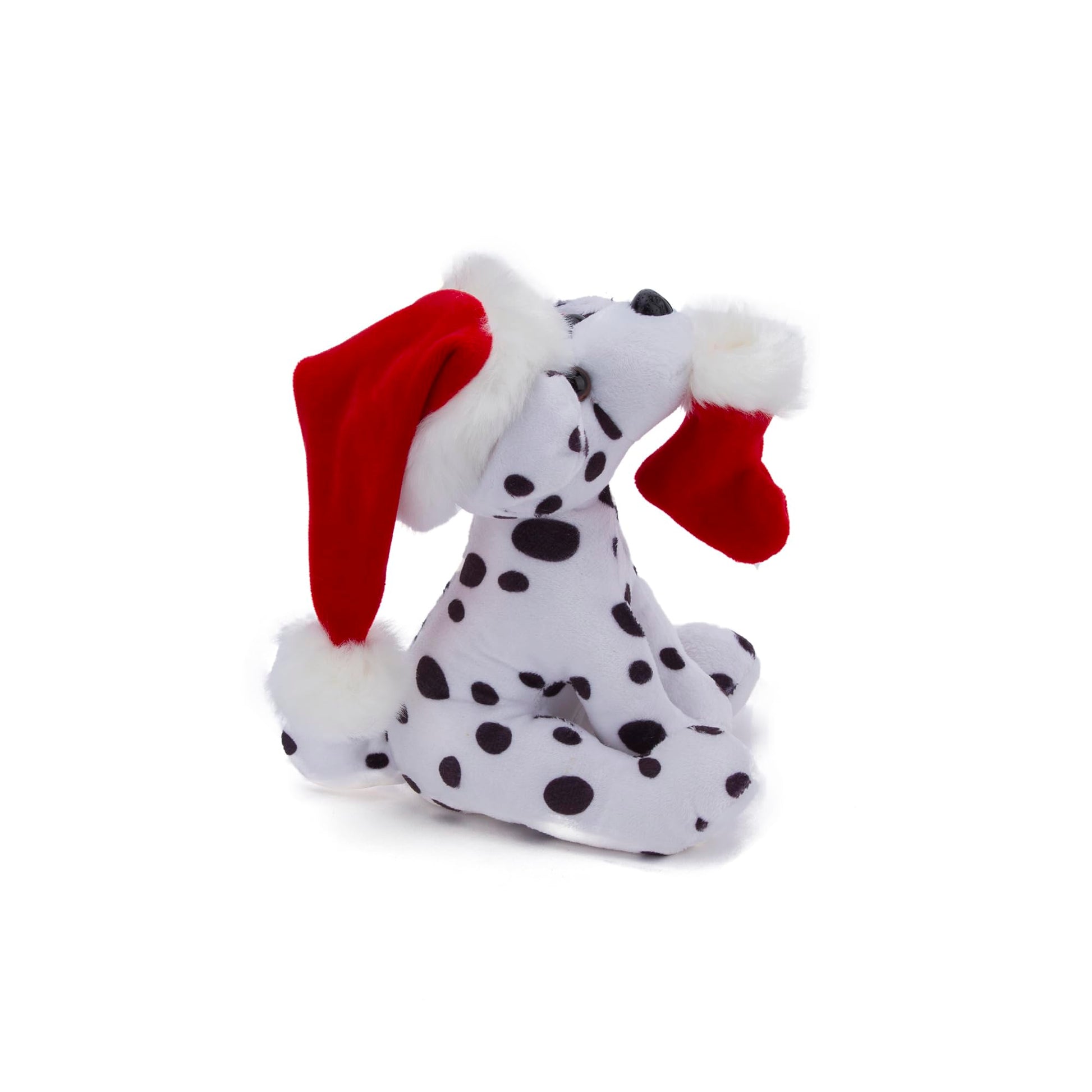 Plushland Xmas Pawpal with Santa Hat Stuffed Animals Plush Puppet Dog 8 Inches for Kids - A Perfect Christmas Day Gift on This Holiday for Babies